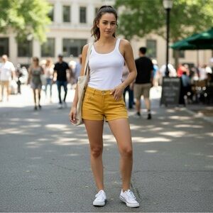 Women's Jean Shorts with Studded Accents